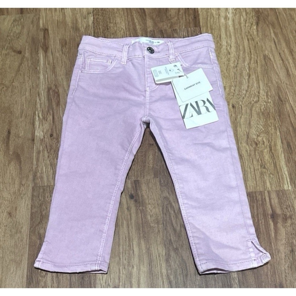 Zara Baby Jeans 12-18 Months Stratchy Soft Denim Pink Pants
